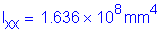 Formula: I subscript xx = 1 point 636 times 10 superscript 8 mm superscript 4