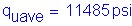 Formula: q subscript uave = 11485 psi