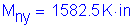 Formula: M subscript ny = 1582 point 5 K inches