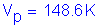 Formula: V subscript p = 148 point 6 K