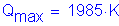 Formula: Q subscript max = 1985 K