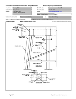 This data sheet shows the connection between a Precast Concrete Bent Cap and Driven Steel H Piling. The detail was submitted by Wyoming Department of Transportation. The connection is made using field welding. The pile is cut off to the proper elevation and welded to steel plates that are embedded in to the pier cap. The plates are anchored to the cap by welded shear studs.