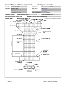 This data sheet shows the connection between a Precast Concrete Pier Column and Precast Concrete Pier Column. The detail was submitted by New York State Department of Transportation. The connection is made using vertical post-tensioning that is anchored in the footing and run to the top of the pier.