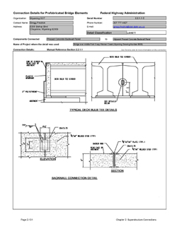 This data sheet shows the connection between a Precast Concrete Backwall Panel and Adjacent Precast Concrete Back wall Panel. The detail was submitted by Wyoming Department of Transportation. The connection is made by welding steel plates to embedded plates in a precast backwall that is integral to the girder.