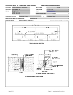 This data sheet shows the connection between a Prestressed T Beam and Prestressed T Beam. The detail was submitted by Texas Department of Transportation. The connection is made by welding steel rods to embedded plates in the girder flanges. This connection is supplemented by a grouted shear key between the weld plates.