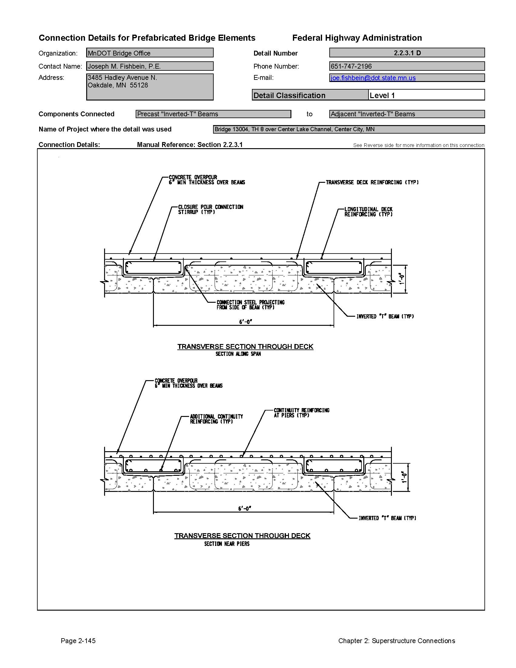 Chapter 2 Superstructure Connections Connection Details For Pbes Abc Accelerated Technologies And Innovations Construction Federal Highway Administration