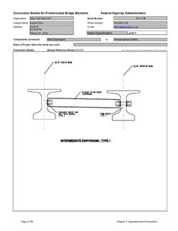 This data sheet shows the connection between Diaphragms and Precast Spread Girders. The detail was submitted by New York State Department of Transportation. The connection is made by bolting the steel diaphragm to threaded inserts cast into the girder web.