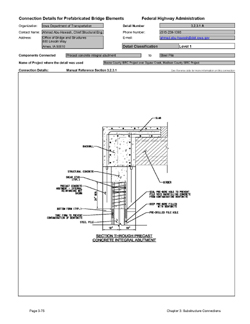 This data sheet shows the connection between a Precast Concrete Integral Abutment and Steel Pile. The detail was submitted by Iowa Department of Transportation. The connection is made by extending the steel pile into a blockout in the abutment stem. Shear studs are welded to the sides of the pile to improve load transfer. The connection is made by casting concrete into the blockout.