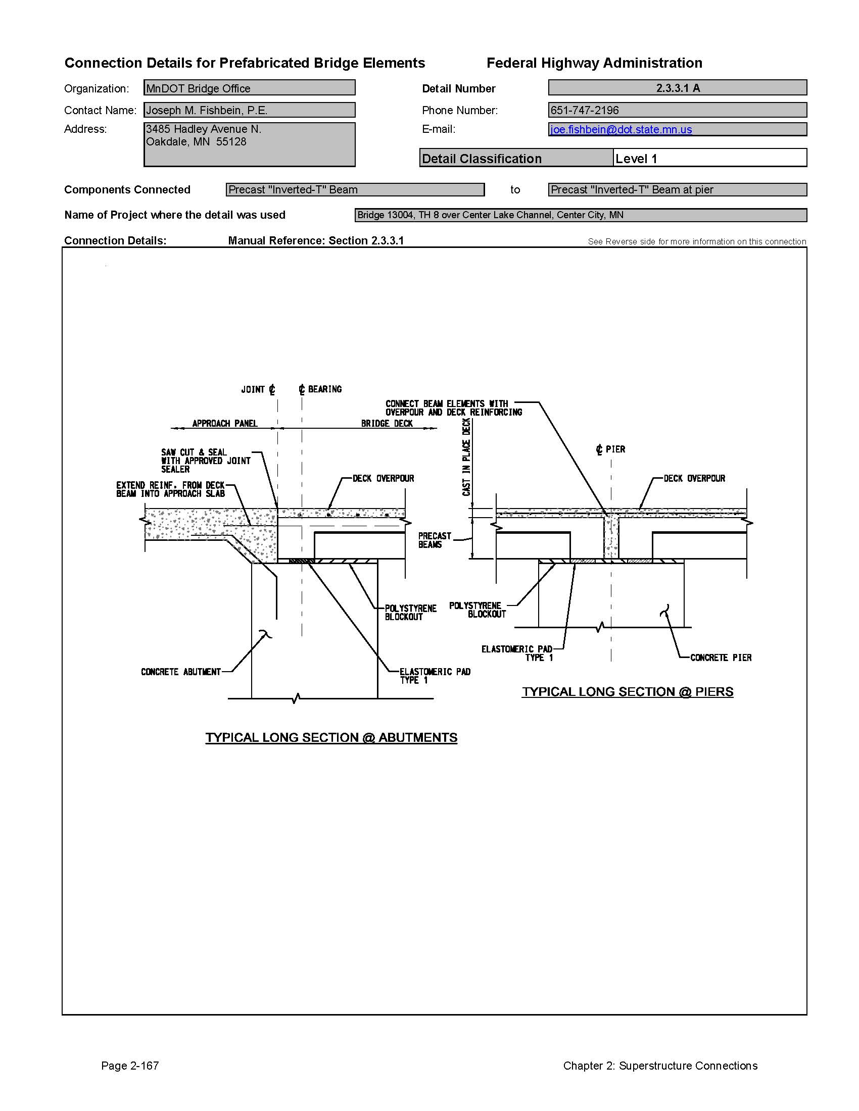 Chapter 2 Superstructure Connections Connection Details For Pbes Abc Accelerated Technologies And Innovations Construction Federal Highway Administration