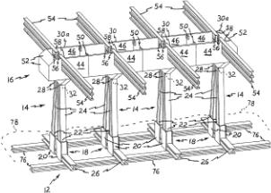 Schematic drawing showing Steel Prefabricated Pier Design as recorded by the U.S. Patent Office.