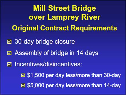The focus of this project was to develop project details and processes that will reduce the onsite bridge construction timeline and improve safety on future projects, the project was originally bid with a maximum 30-day bridge closure and a maximum 14-day bridge assembly.