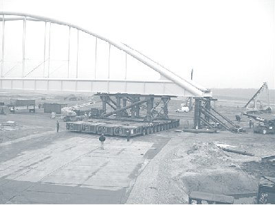 Substructure for temporary bridge support for Nootdorp Bridge in the Netherlands.