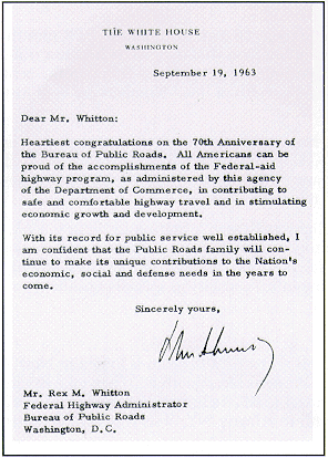 Letter from President John F. Kennedy