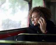 woman talking on telephone