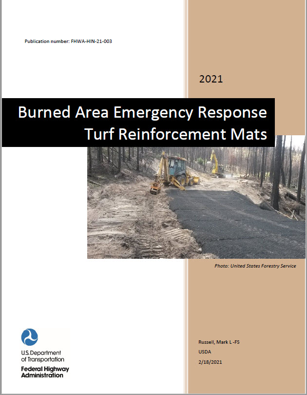Report cover: Burned Area Emergency Response: Turf Reinforcement Mats