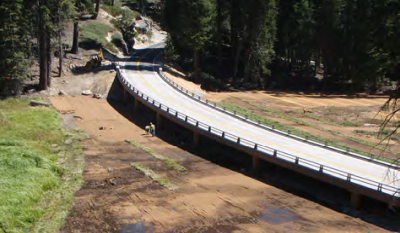 The bridge under construction