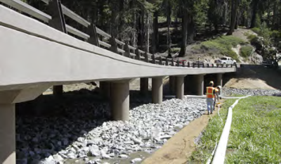 The bridge under construction