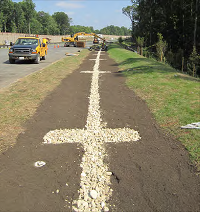 Infiltration  swale during construction