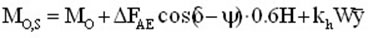 Figure 49. Equation. Determining overturning moment for seismic conditions.