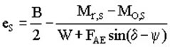 Figure 53. Equation. Determining eccentricity under seismic conditions.