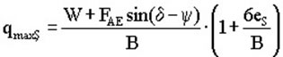 Figure 54. Equation. Determining maximum applied bearing pressure under seismic conditions.