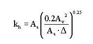 Figure 77. Equation. Determination of horizontal seismic coefficient, kh (Δ  in inches).