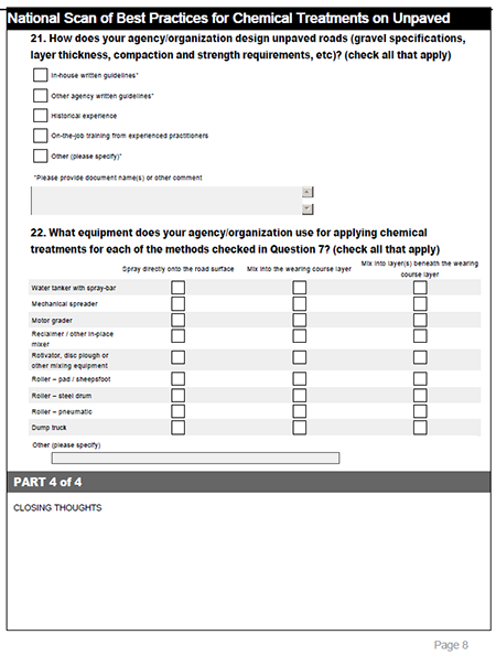 Online survey page 8