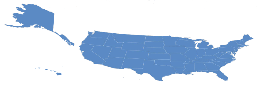 Map showing that virtual Centers are available nationwide
