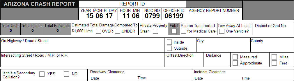 AZ Crash Report form