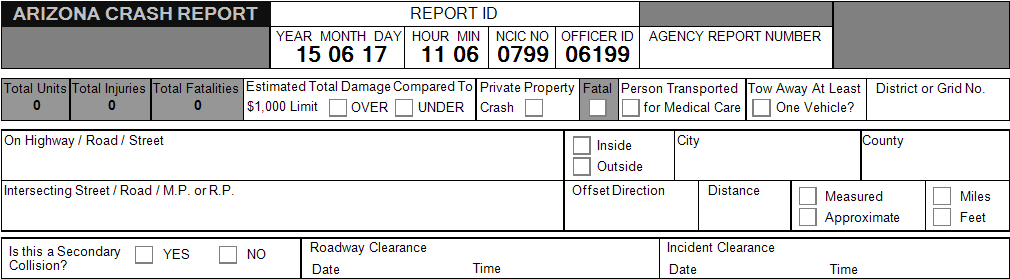 AZ Crash Report form
