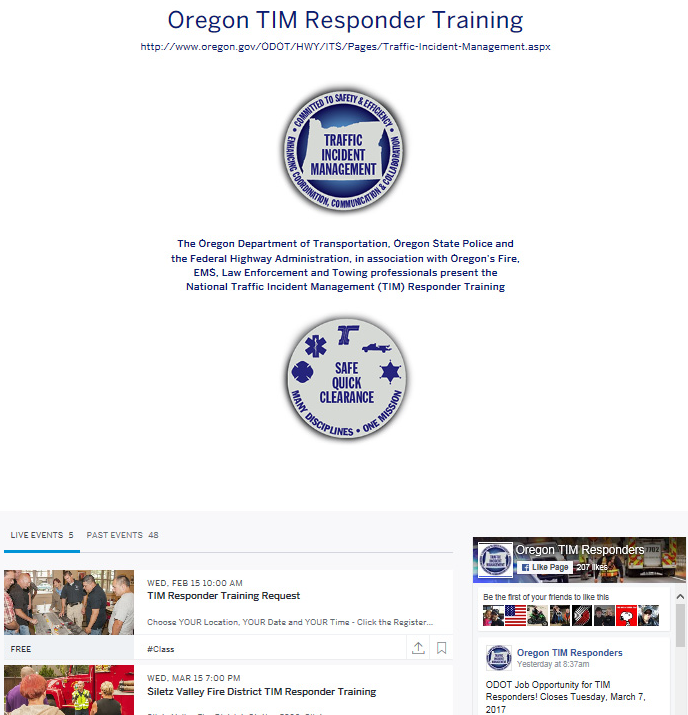 Oregon Training Program listings