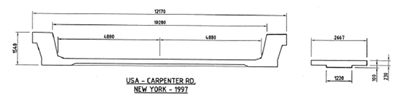 Plan drawing of the sallow section Channel Bridge type.