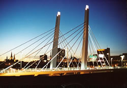 An illustration of a Cable-Stayed Bridge.