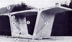 Photograph of a pre-cast concrete box girder segment.