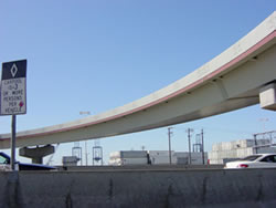 Photograph of a segmental concrete box girder bridge.
