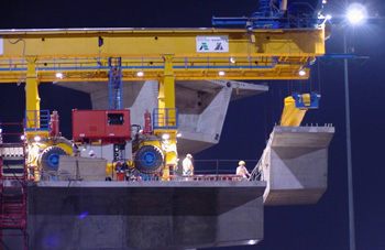 Workers on the Dallas High Five Project, TxDOT