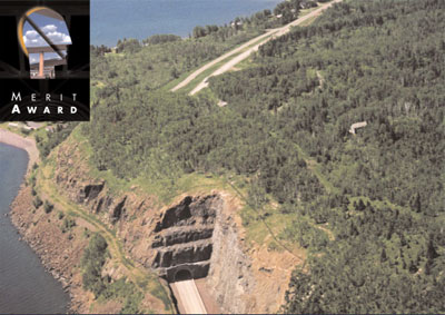 Category 2: The Rural Highways Merit Award, image of project TH 61 Silver Creek Cliff Tunnel and North Shore Scenic Highway, near Two Harbors, Minnesota