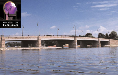 Category 3B: Major Highway Structures Under $10 Million Award of Excellence, image of project Grays Bay Bridge, Wayzata/Minnetonka, Minnesota