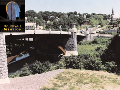 Category 5: Historic Preservation Honorable Mention, image of project Thread City Crossing 'The Frog Bridge', Willimantic, Connecticut