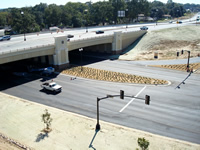 Aerial view of the Liberty Road interchange.