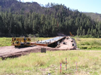 Photo of the low-profile bridge while it is under construction.