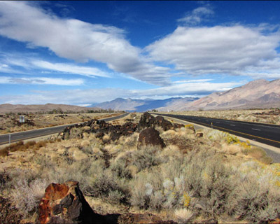 Undisturbed median on U.S. Route 395