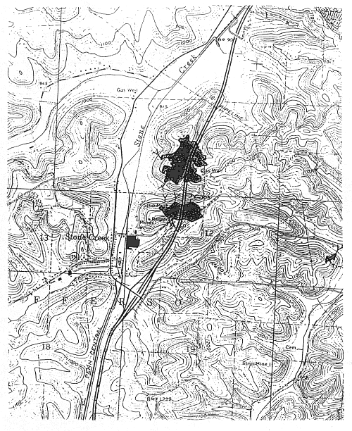 Figure 2.3: Sample Portion of ODNR, DGS Abandoned Underground Mine Map Series
