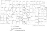 General distribution and thickness of the Hutchison salt in central Kansas, and location of shaft mines that mine the salt.  Modified from Walters (1978. p. 3).