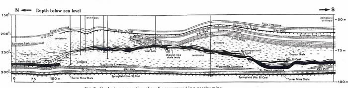 Geologic cross section of a roll encountered in a nearby mine. Click for larger version