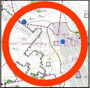 Map of mine's target area.