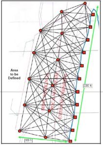 Map of a recommended survey plan at an old-workings site