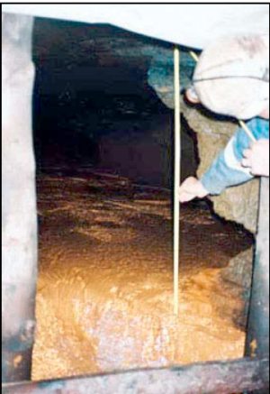 Photo of Quecreek Mine breach as discussed in paper