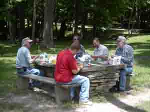Lunch break at Letchworth State Park by Mt. Morris Dam