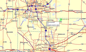 Map showing project location near Greensburg